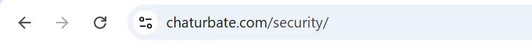 Browser address bar showing the real chaturbate.com address